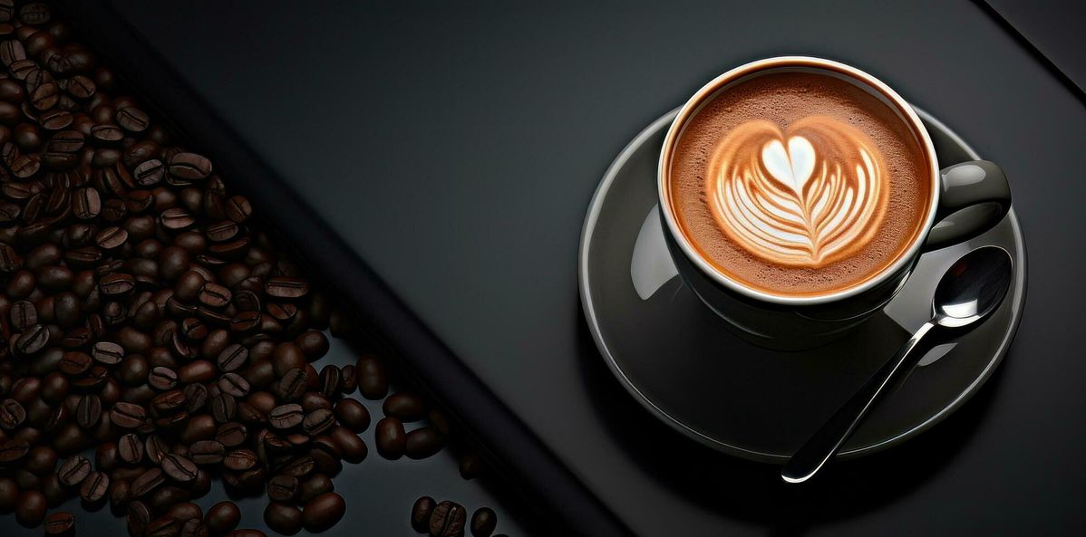 Freshly brewed latte served with latte art
